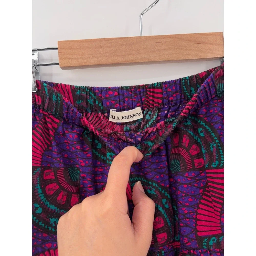 Ulla‎ Johnson Clara Blouse & Stella Skirt Set Kids 6 Purple Tier Cotton Abstract